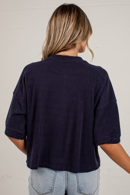 Polished Plans Button Front Knit Top