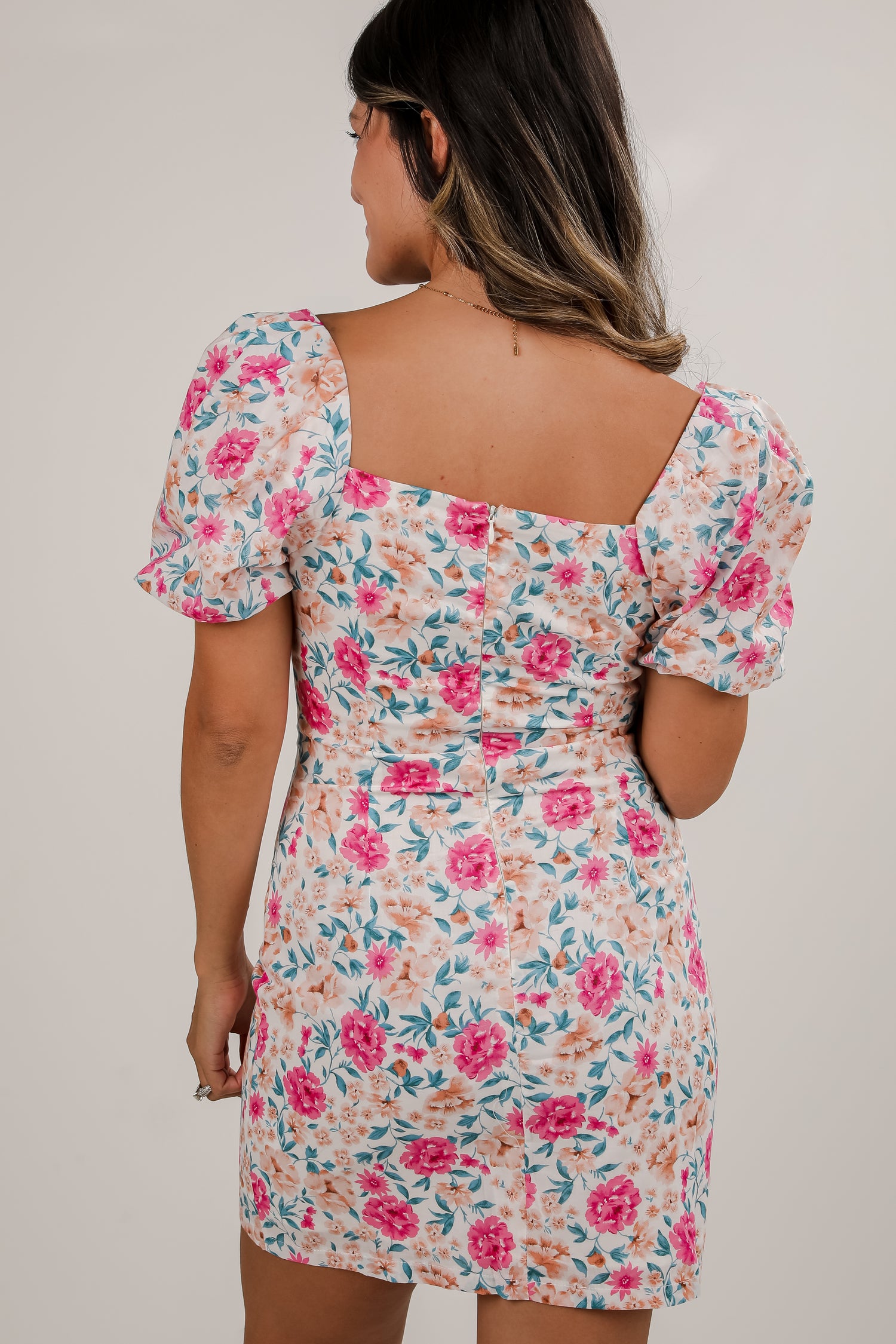 Give It A Go Pink Floral Mini Dress