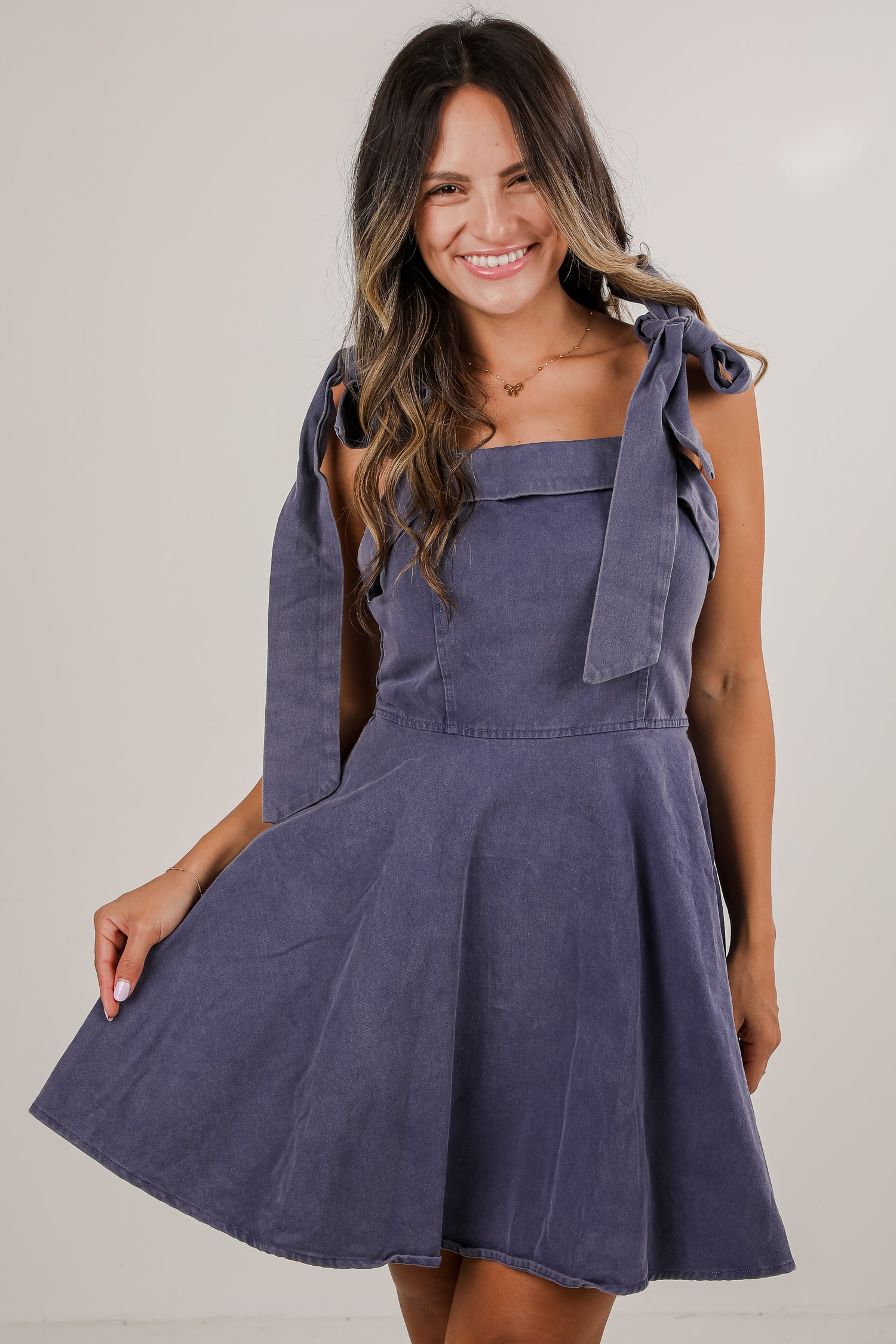 Meet Me Later Denim Mini Dress