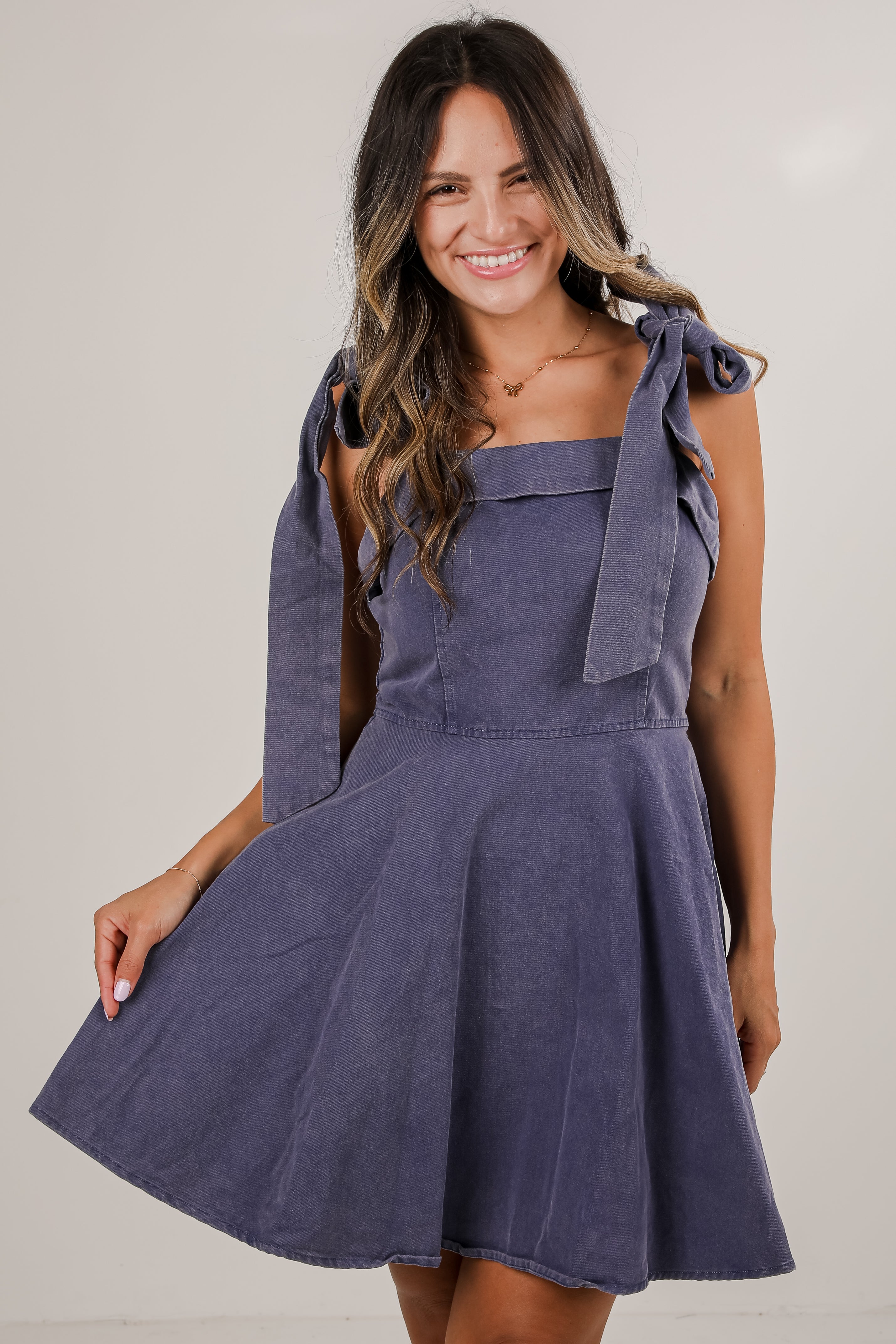 Meet Me Later Denim Mini Dress