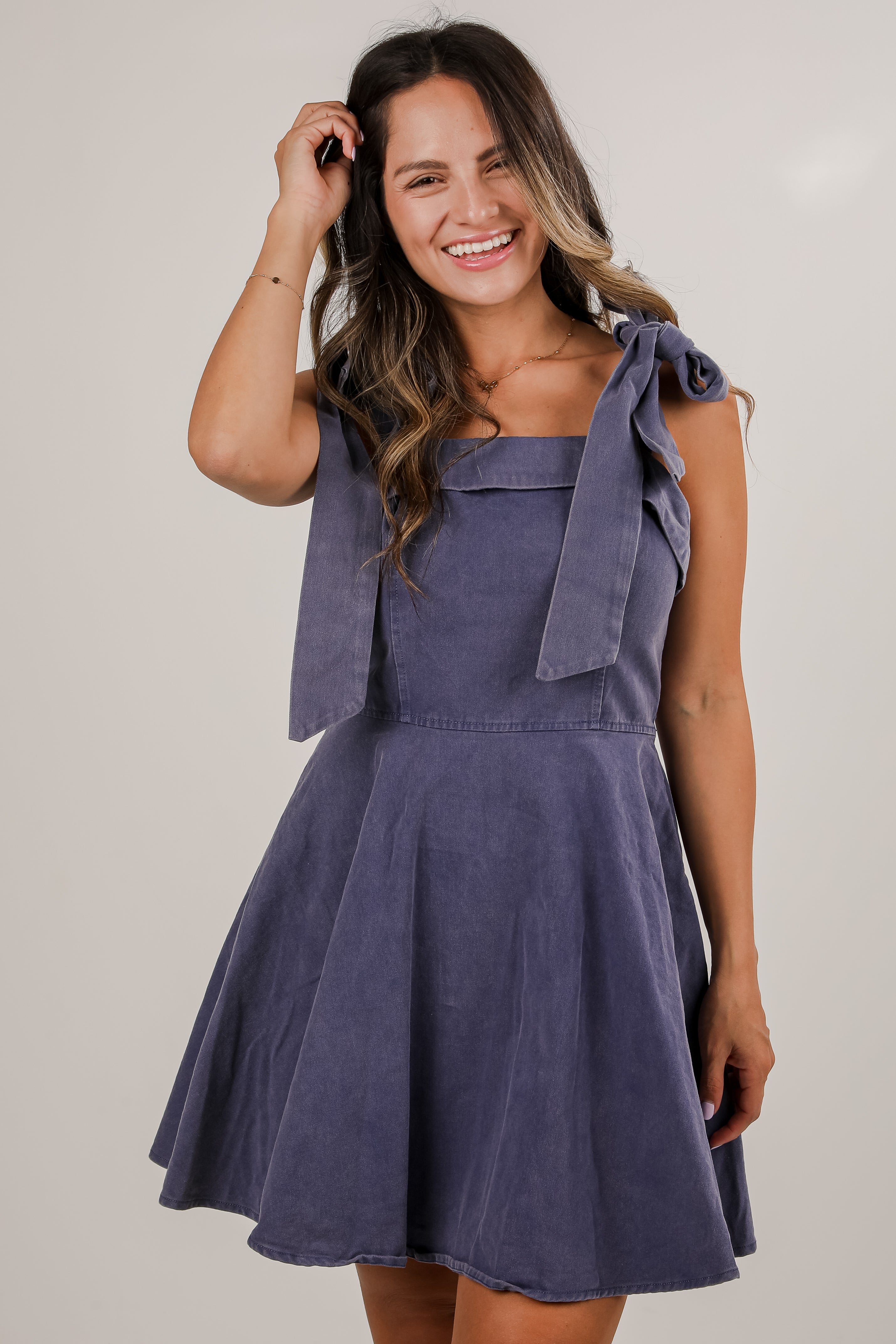 Meet Me Later Denim Mini Dress