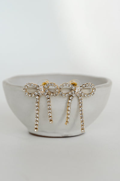 gold bow earrings