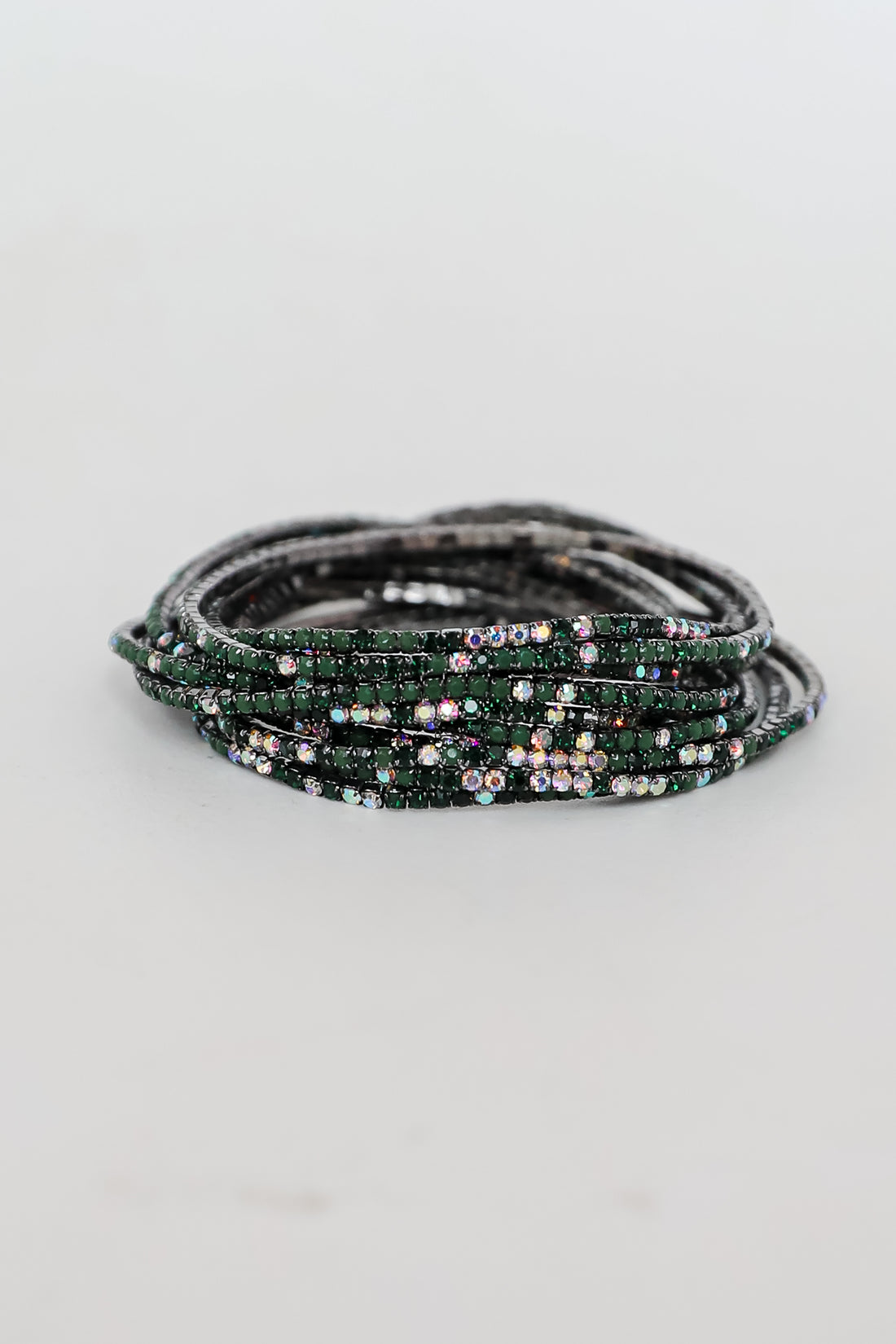 Jodie Hunter Green Rhinestone Bracelet Set