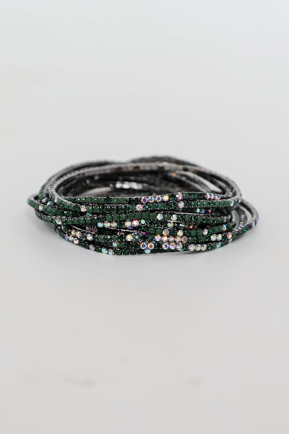 Jodie Hunter Green Rhinestone Bracelet Set