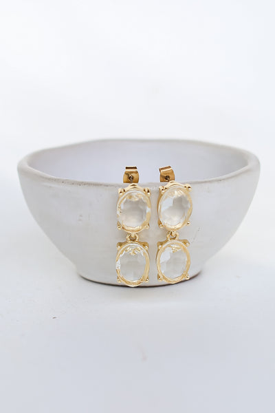 Gemstone Drop Earrings flat lay