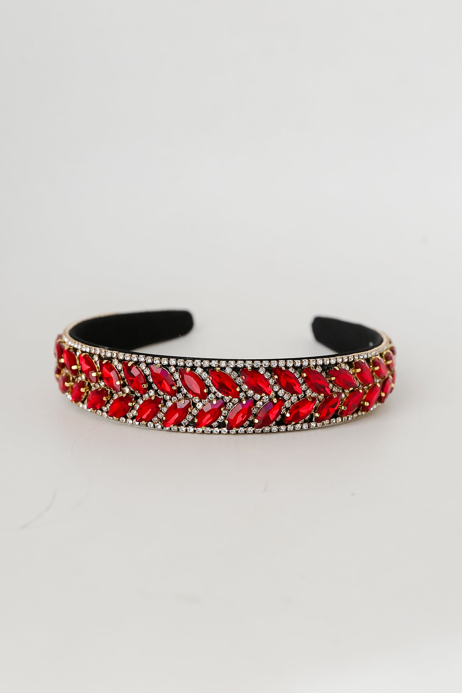 Red Gemstone Headband flat lay