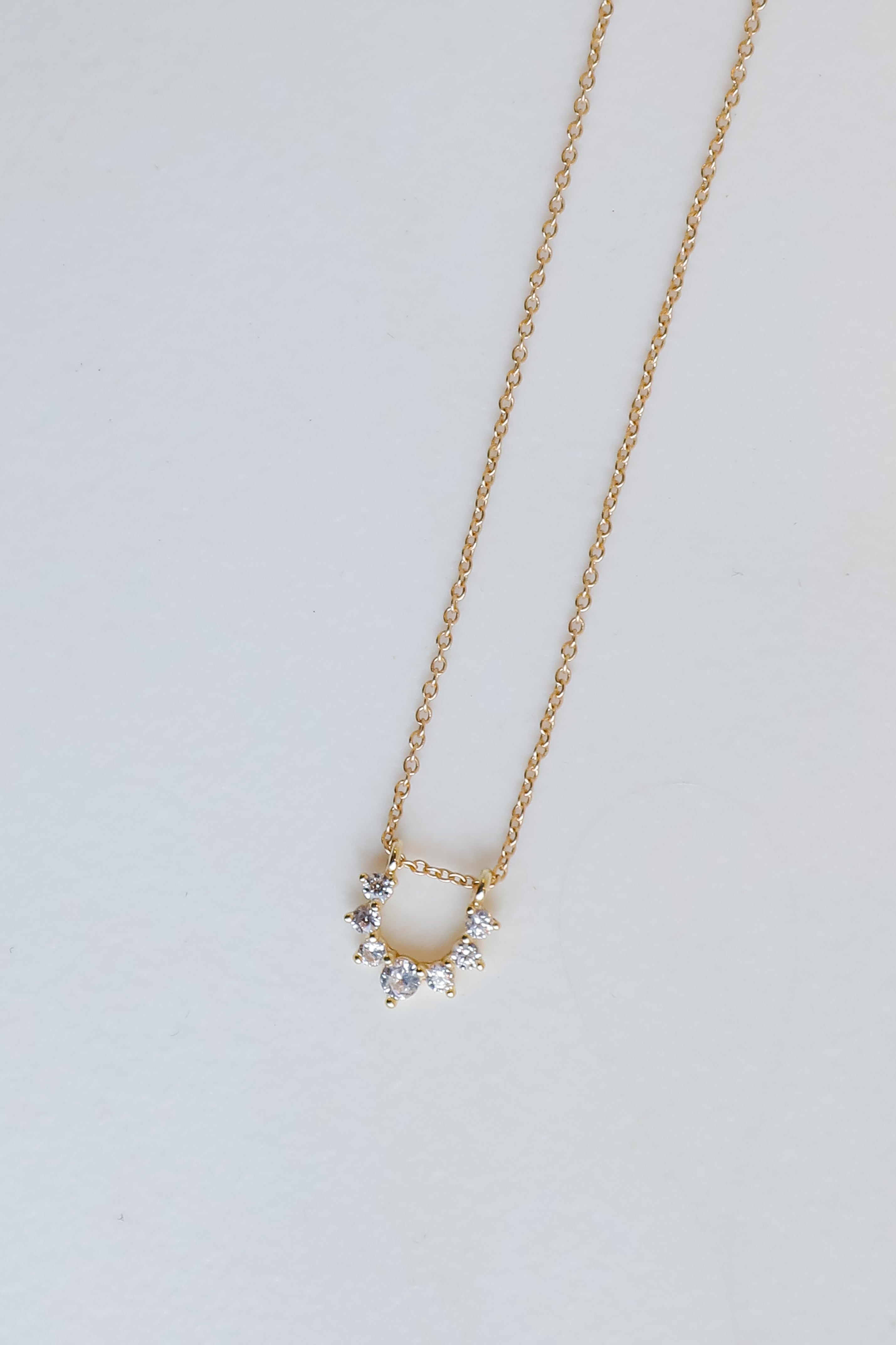 Gold Rhinestone Charm Necklace