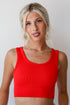 red cropped tank