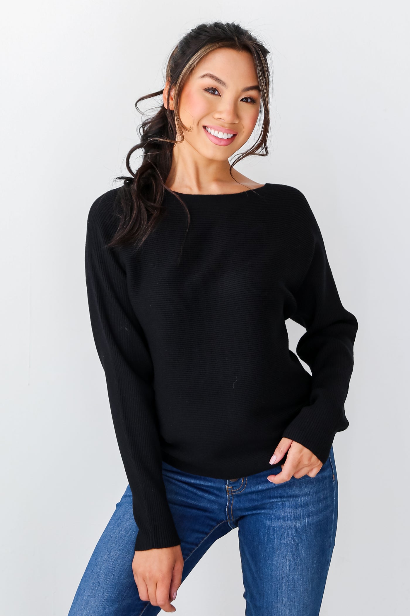 black lightweight sweater