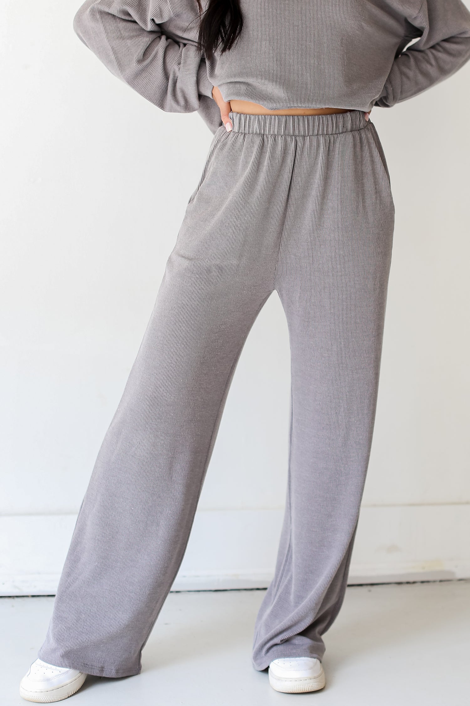 grey Corded Lounge Pants