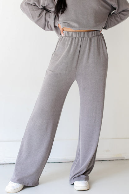 grey Corded Lounge Pants