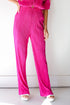 pink Plisse Satin Pants
