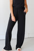 black Corded Lounge Pants close up