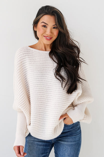 cream Oversized Sweater front view