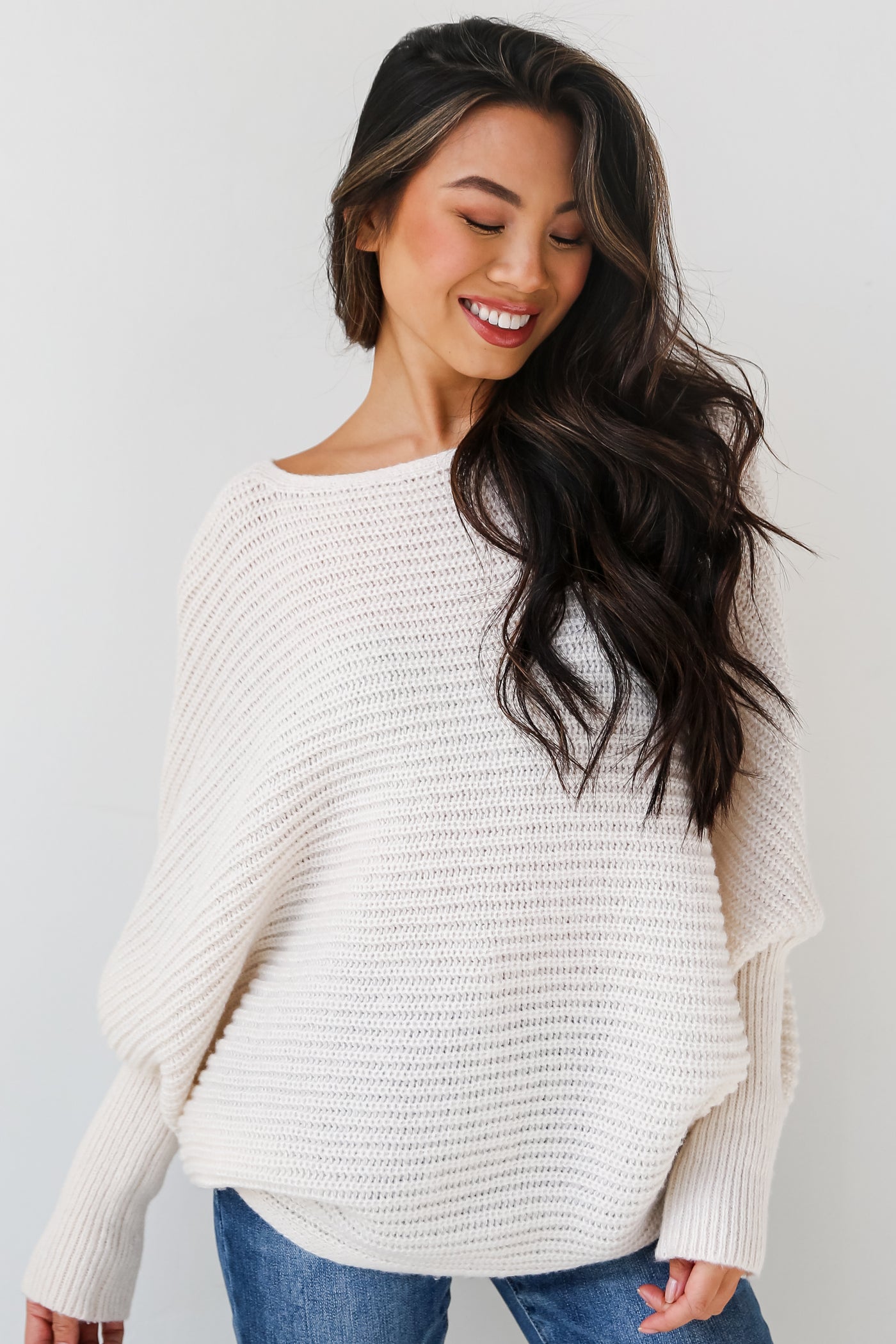 cream Oversized Sweater for women