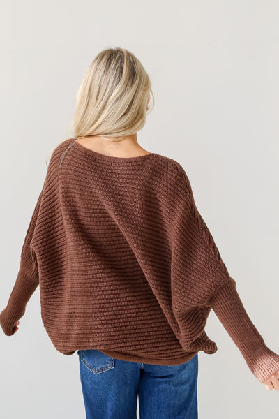 brown Oversized Sweater back view