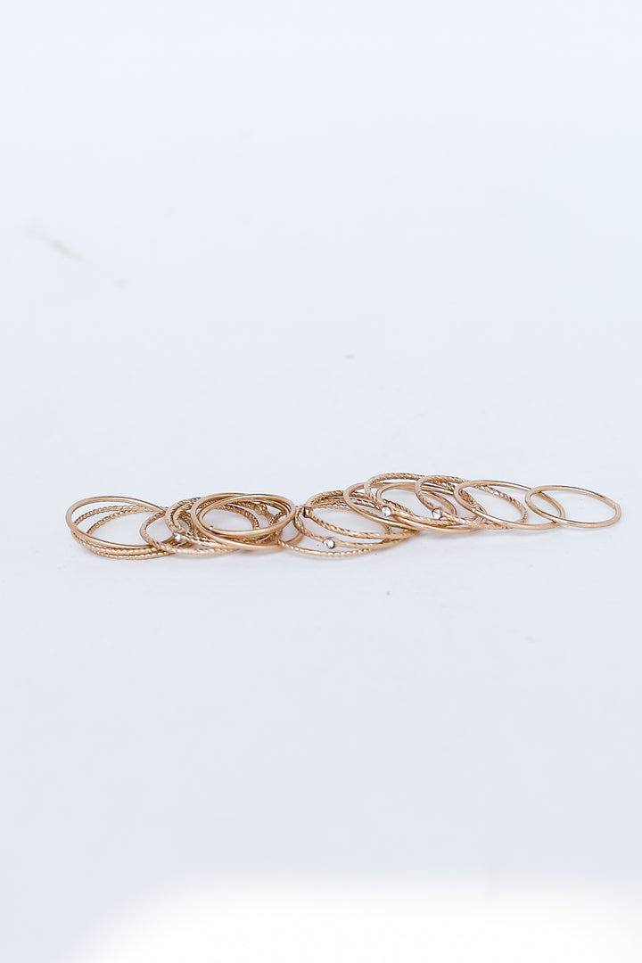 gold Assorted Ring Set flat lay