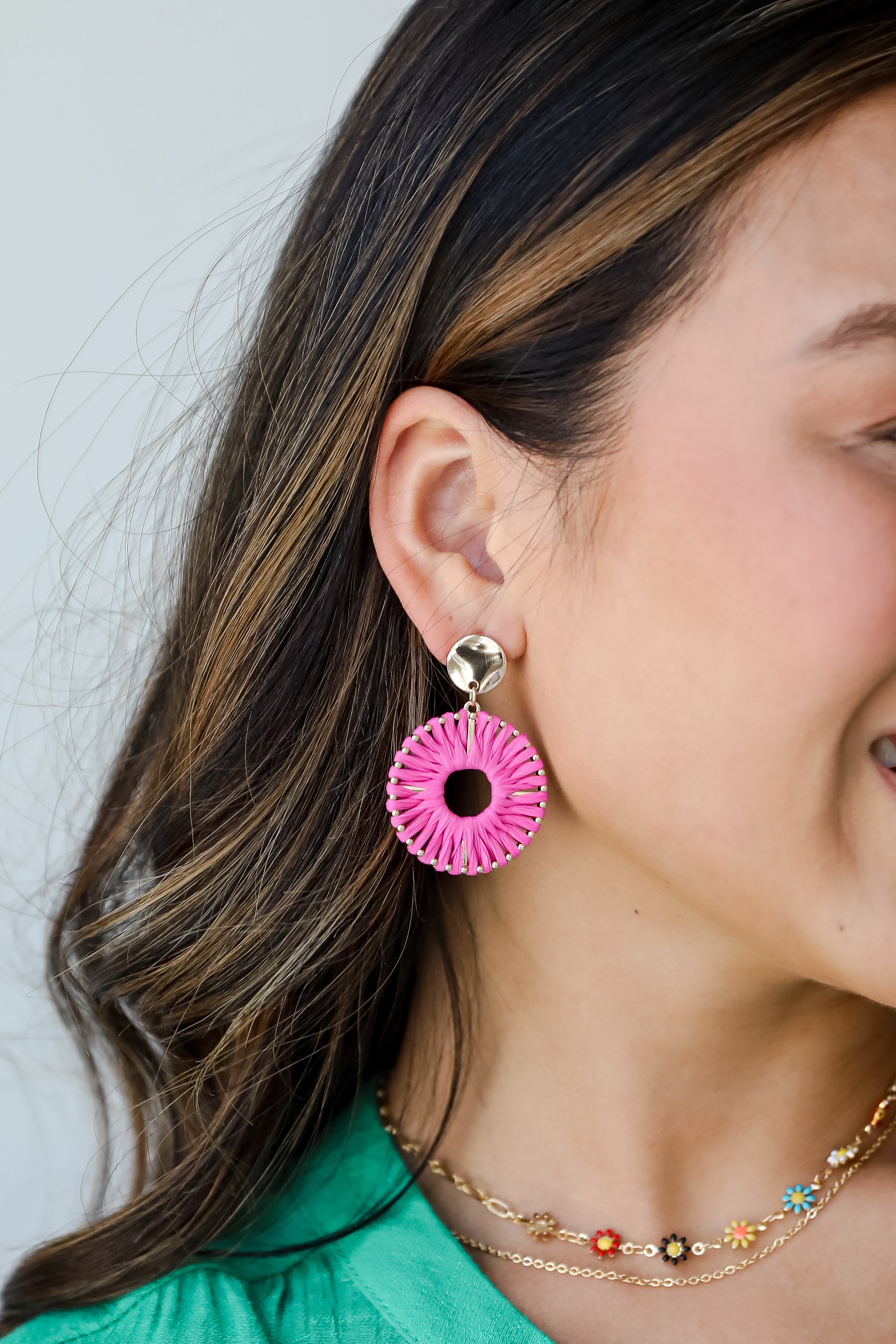 pink earrings