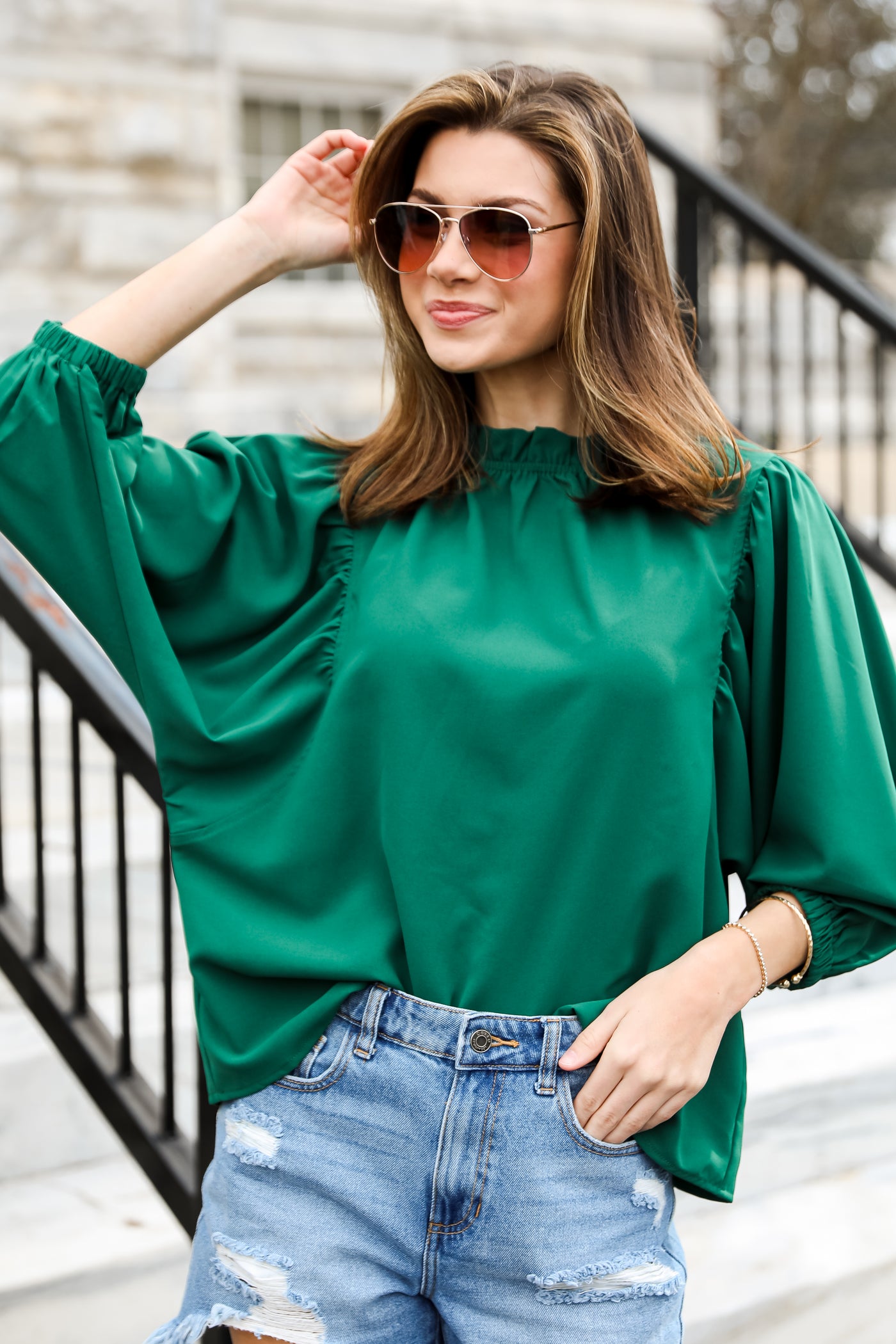 green blouse for women