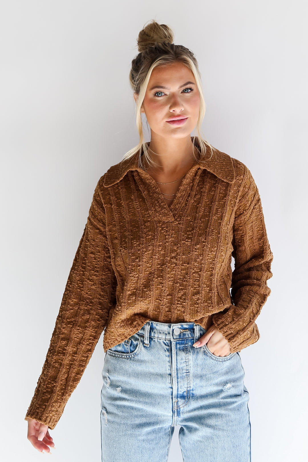 cozy Camel Collared Sweater
