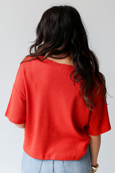 Rust Knit Top back view