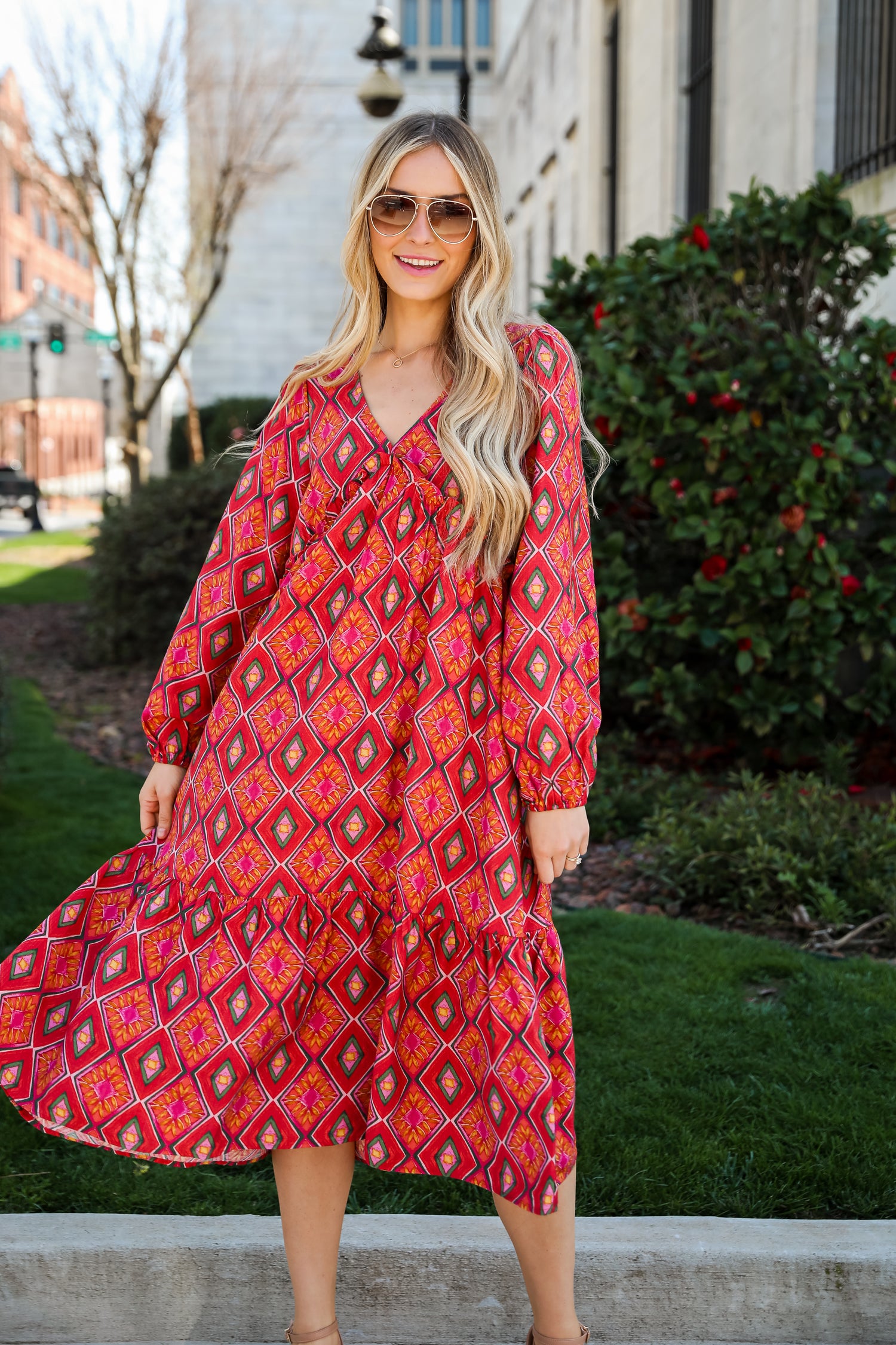 Orange Midi Dress