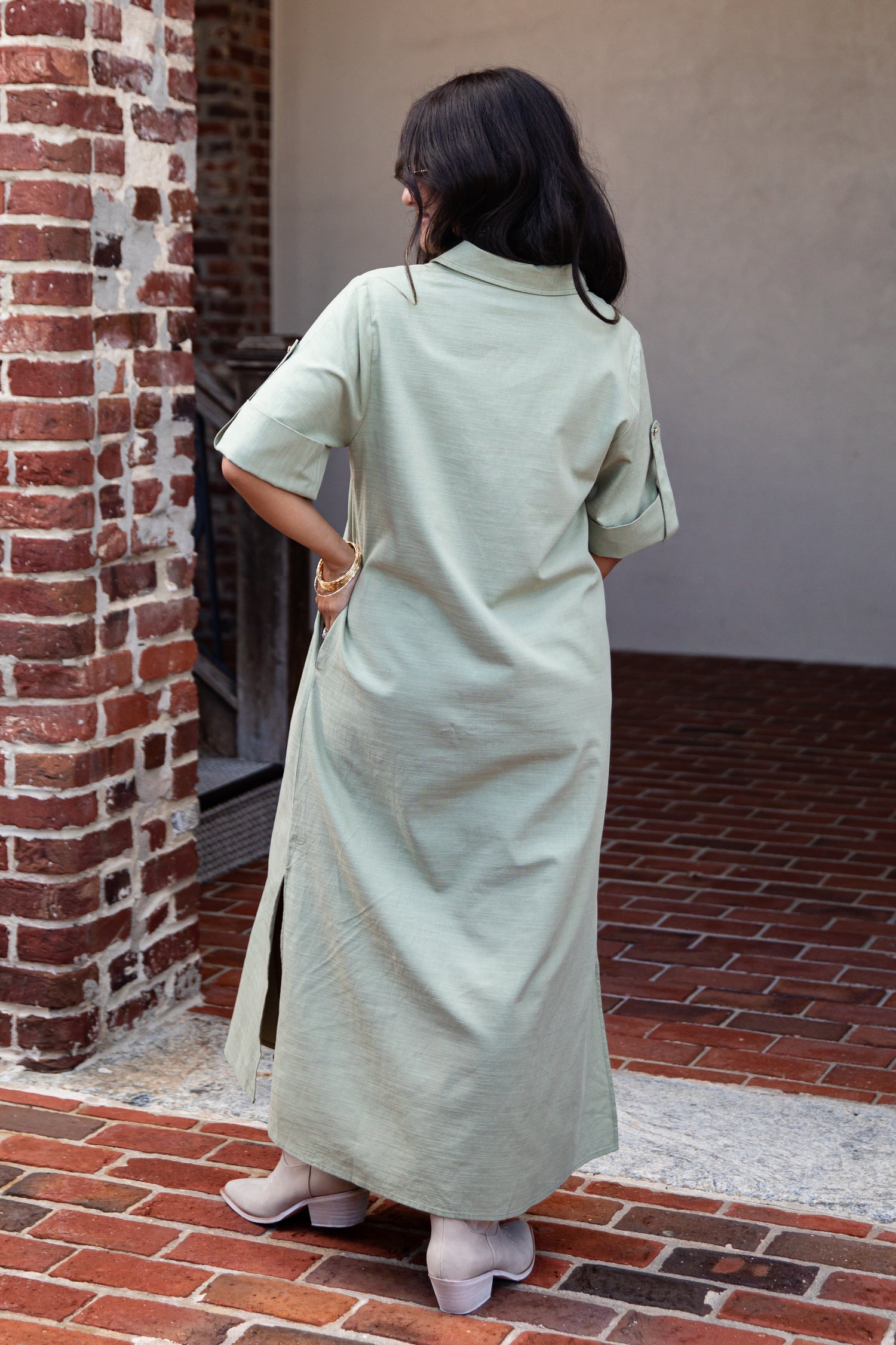 Sage Grove Button-Up Maxi Shirt Dress | Trendy Women's Dress