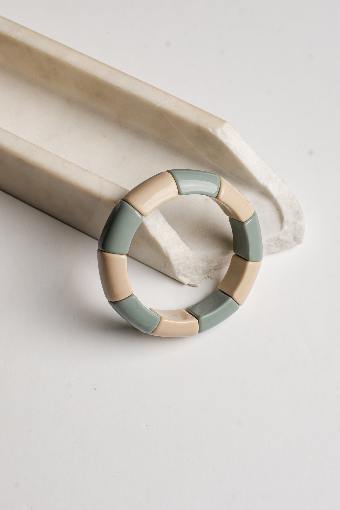Nora Sage Colorblock Stretch Bracelet