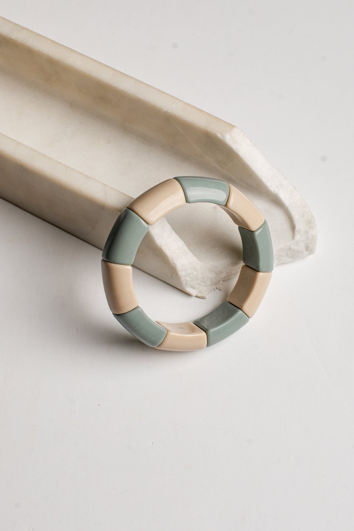 Nora Sage Colorblock Stretch Bracelet