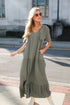 olive Tiered Maxi Dress