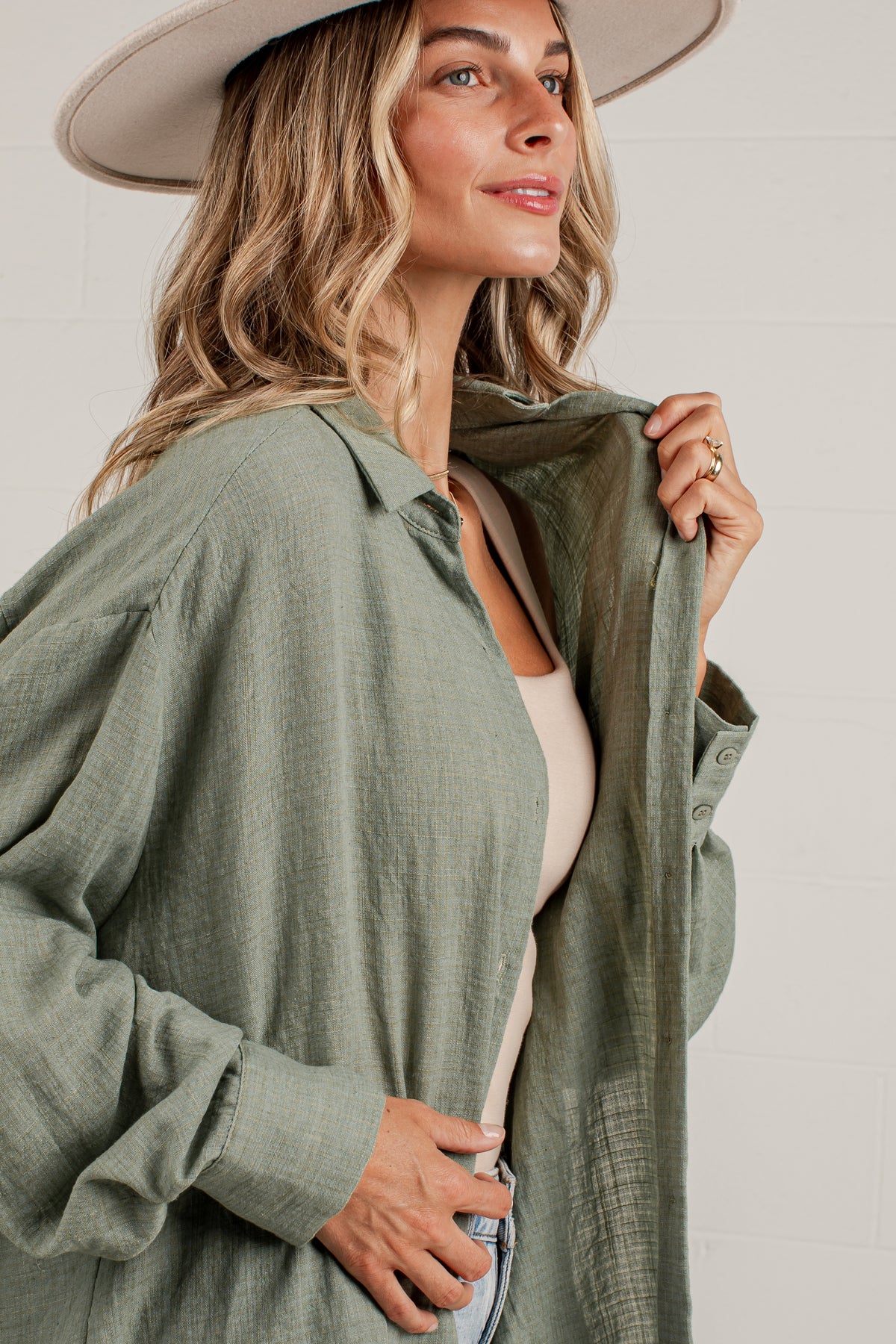 Allison Oversized Button-Up Blouse