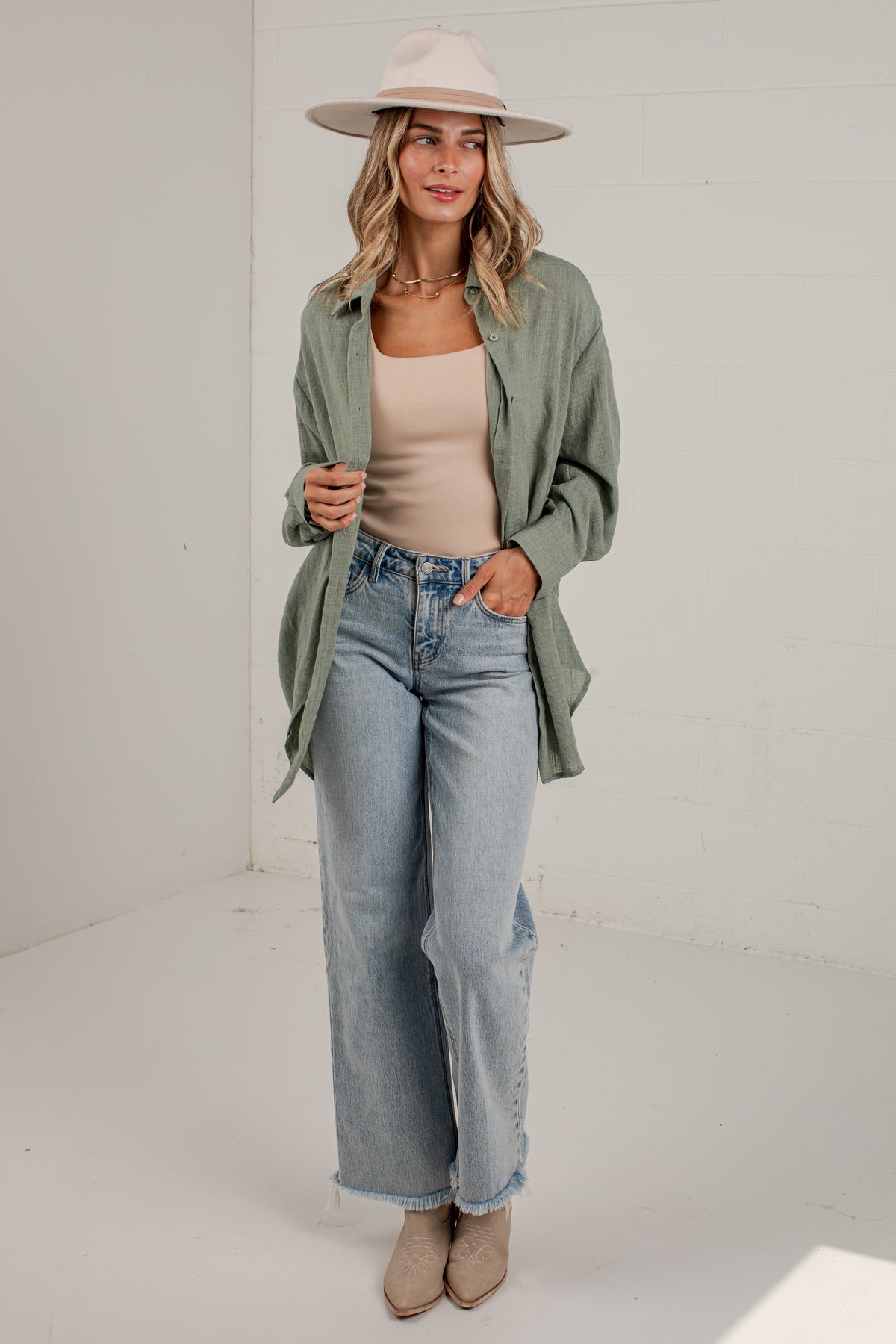 Allison Oversized Button-Up Blouse