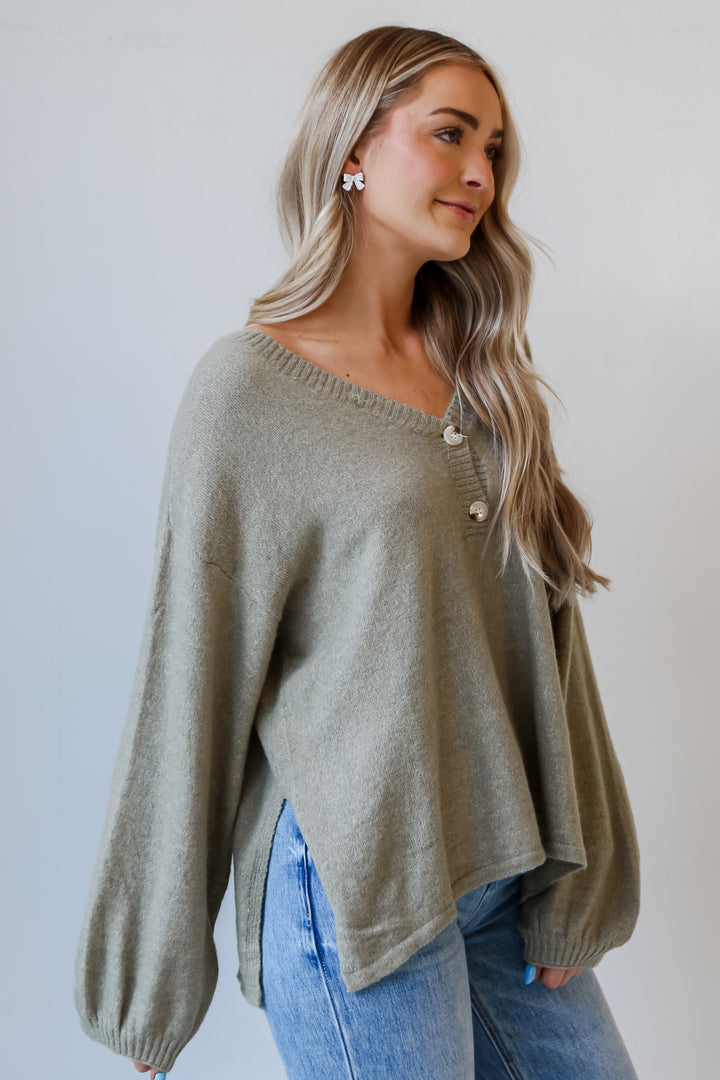 Sage Oversized Sweater side view