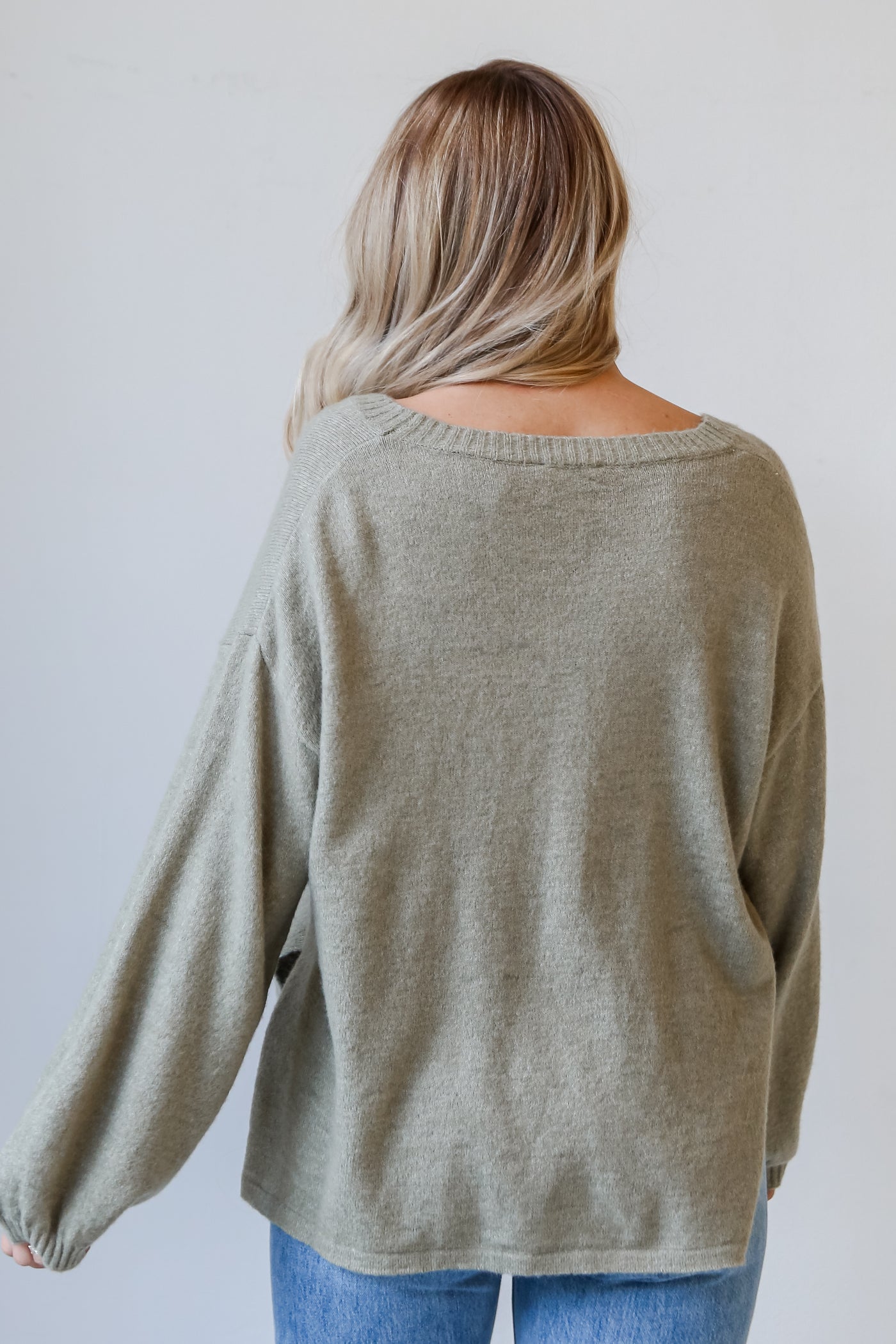 Sage Oversized Sweater back view