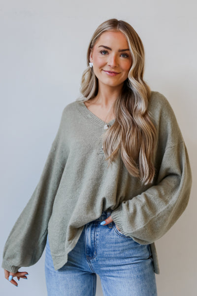sage green sweater for women