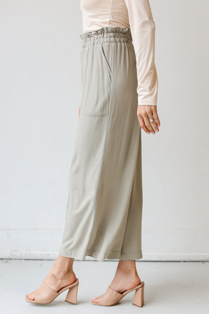 sage Paperbag Waist Pants side view