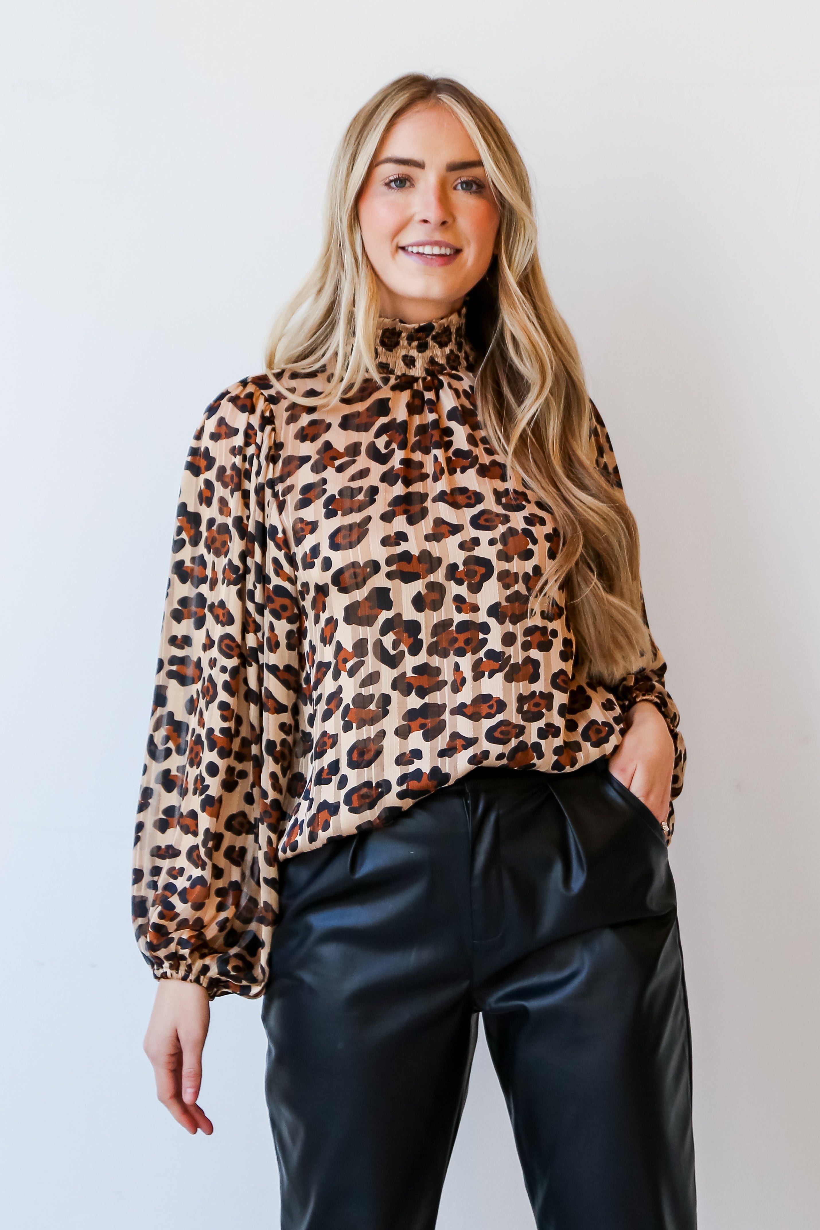 Chic Leopard Blouse Animal Print Tops ShopDressUp Dress Up