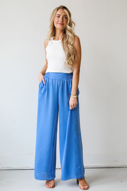 trendy Satin Wide Leg Pants