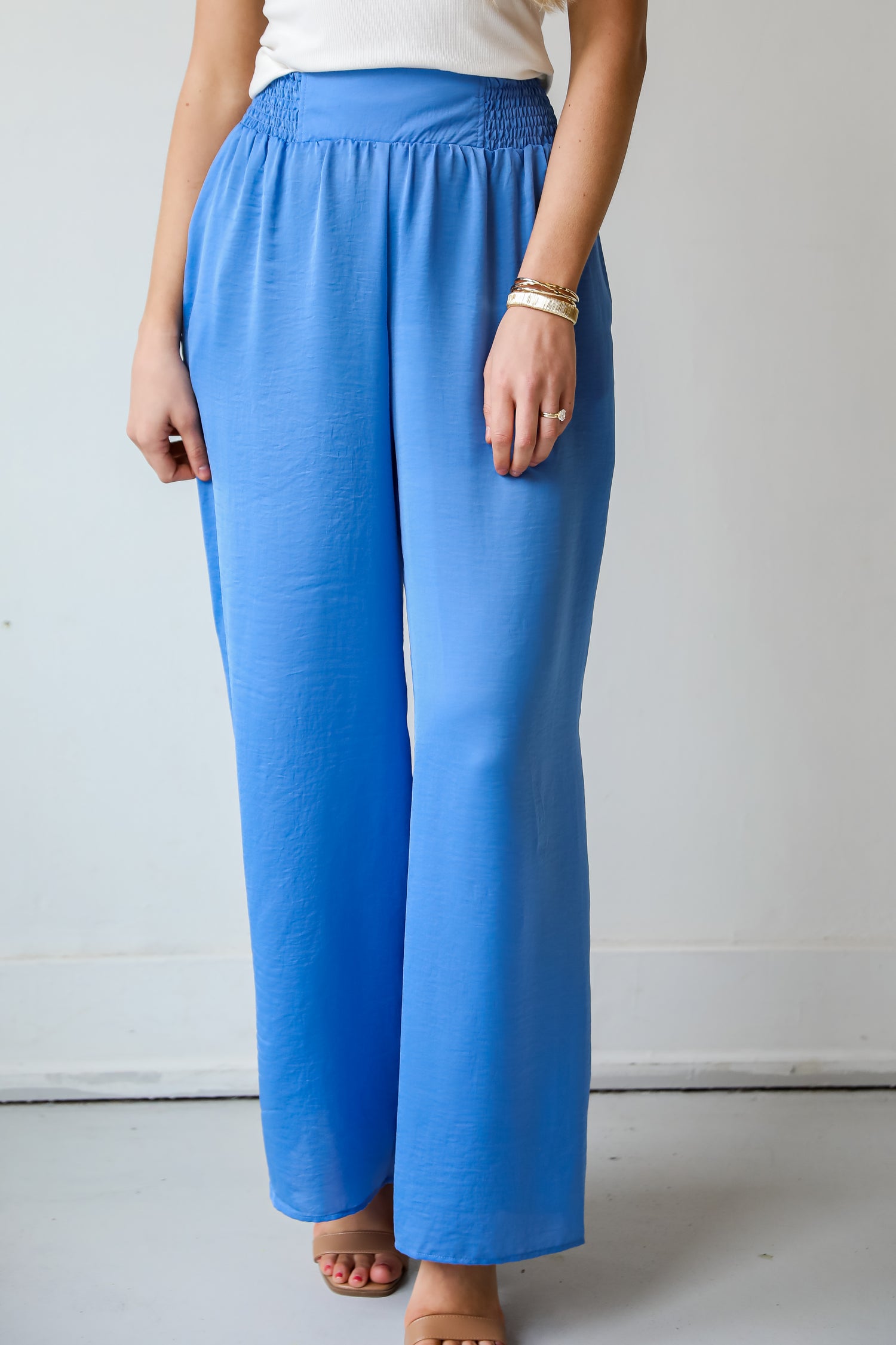 high waisted Satin Wide Leg Pants