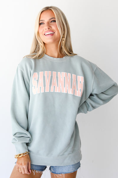Sage Savannah Pullover. Comfy Oversized Sweatshirt. Savannah Sweatshirt.
