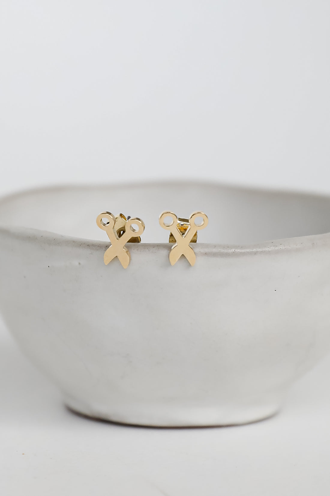 Gold Scissor Stud Earrings