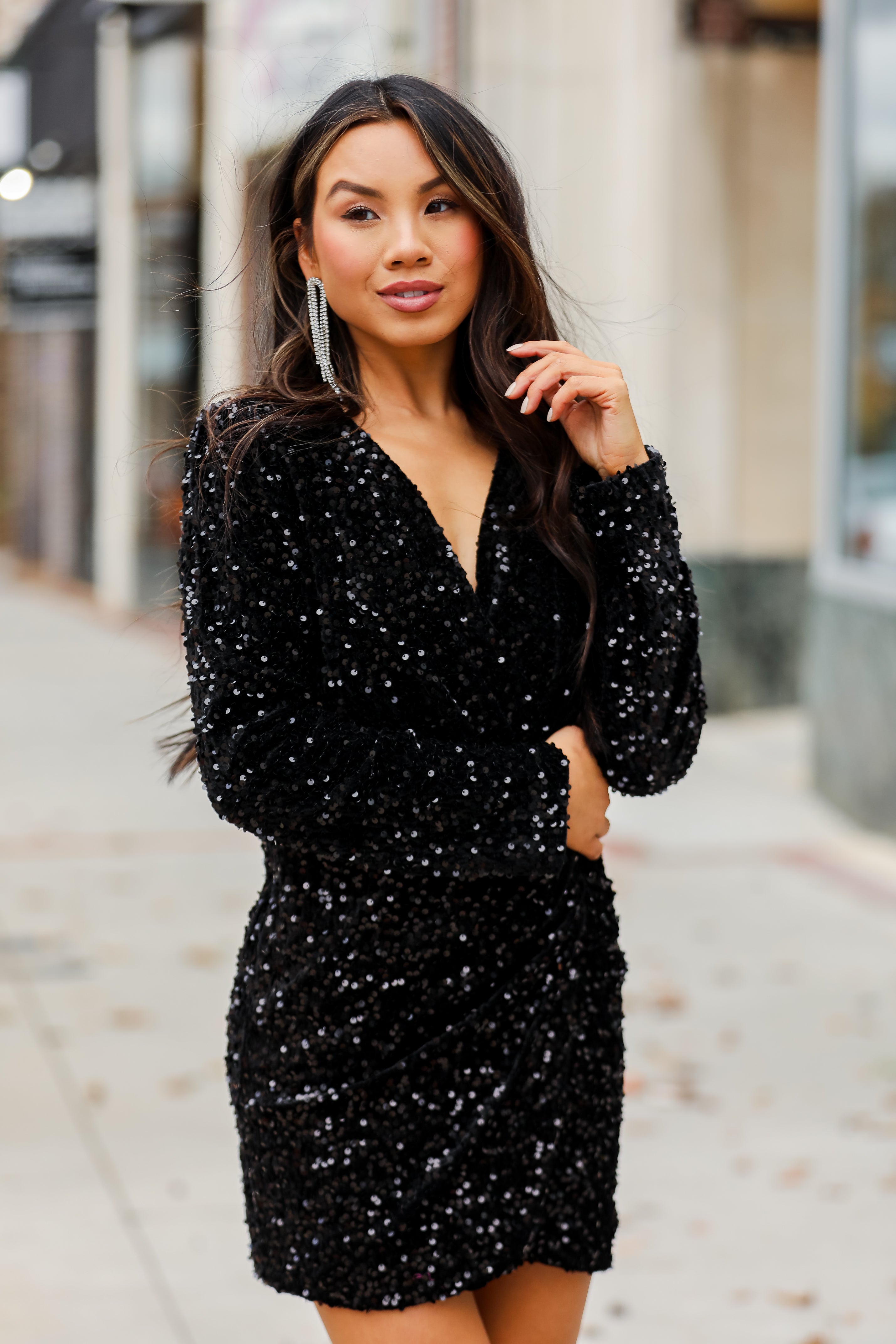 Cute Velvet Sequin Mini Dress | NYE Outfit Ideas | ShopDressUp – Dress Up