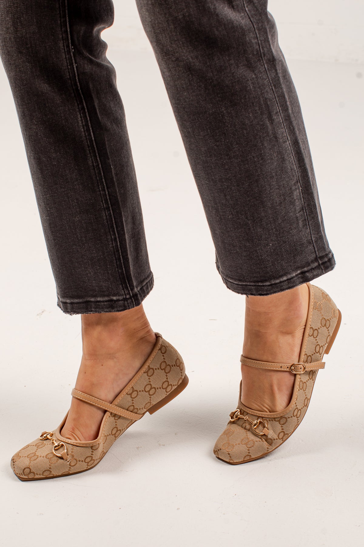 Socialite Horsebit Mary Jane Ballet Flats