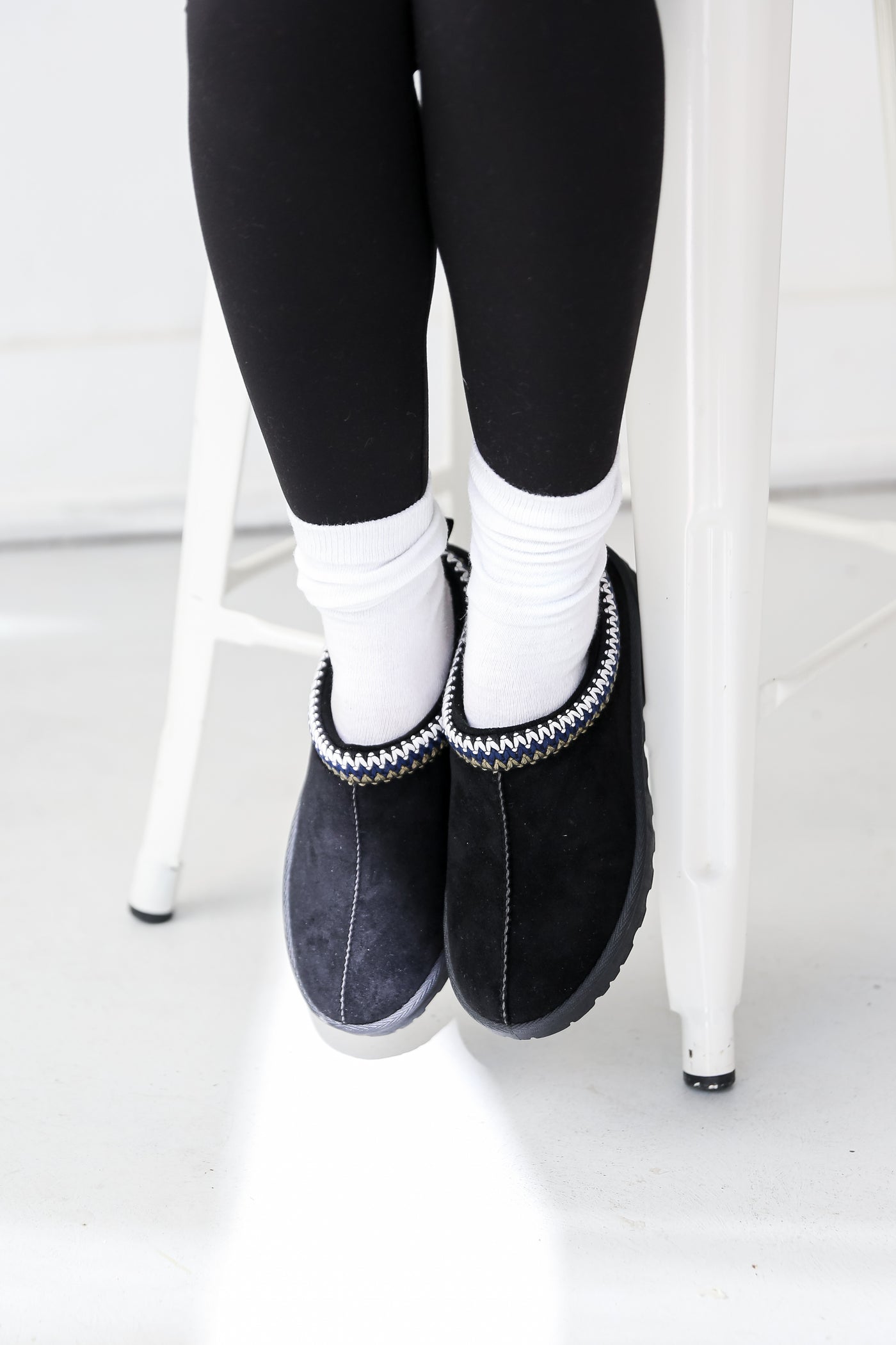 cozy slippers on model