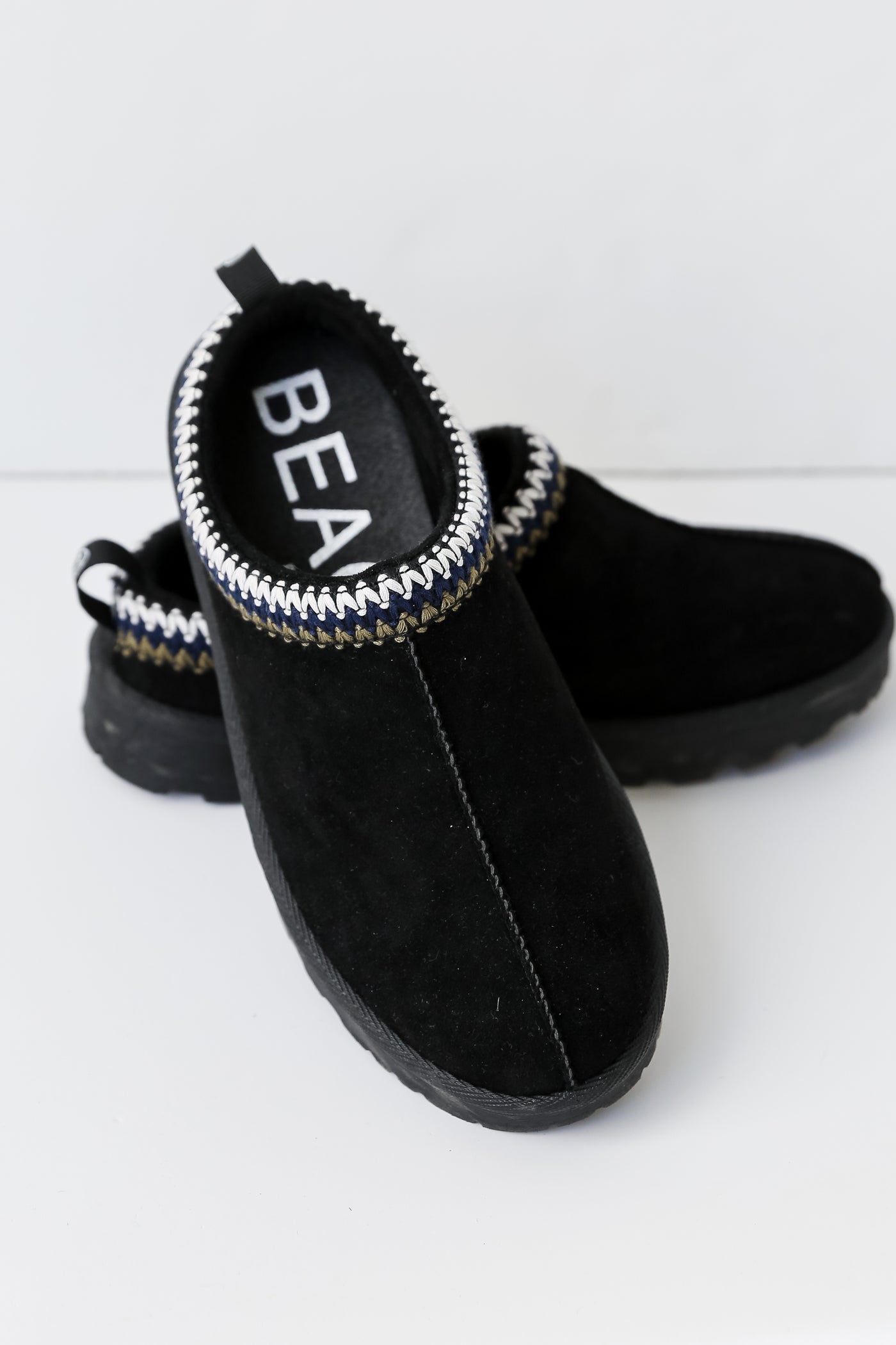 cozy black slippers