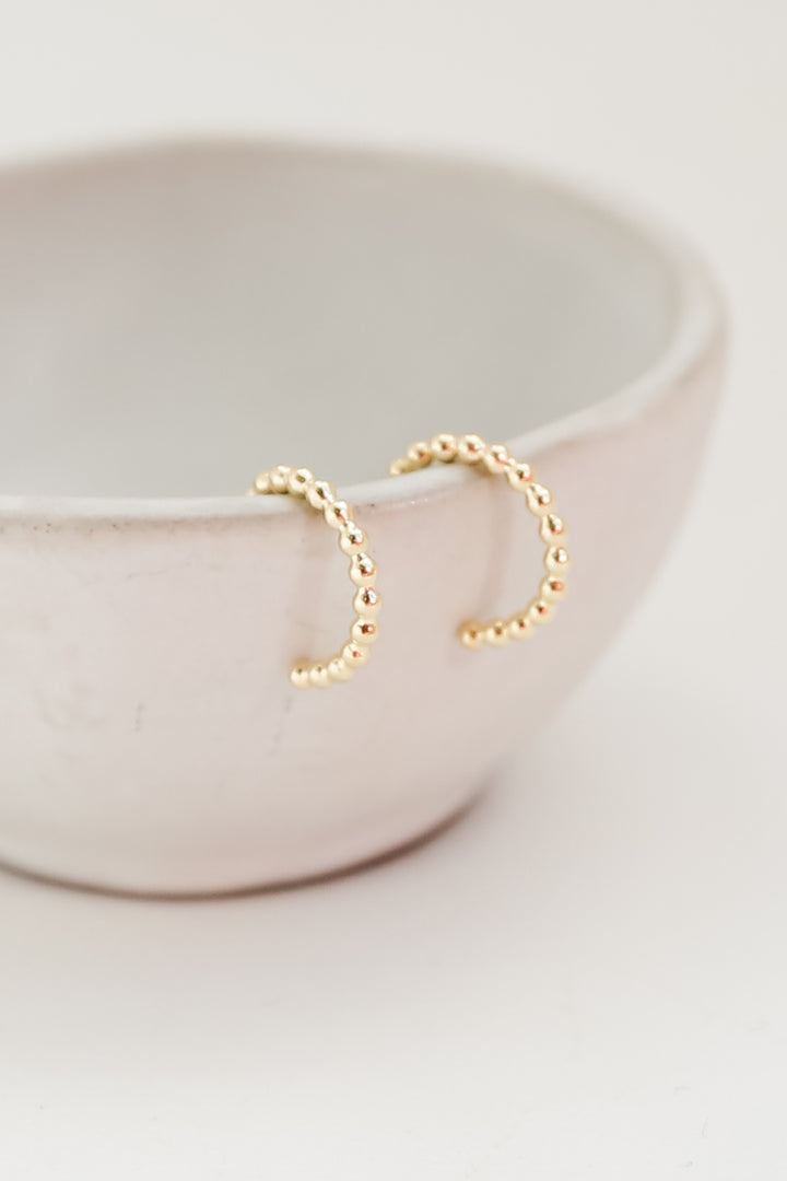 Gold Ball Mini Hoop Earrings