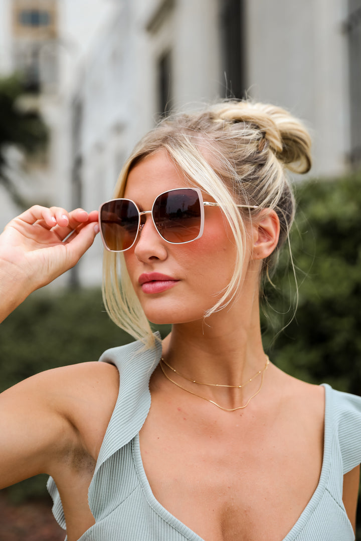 Glamorous Icon Mauve Oversized Sunglasses