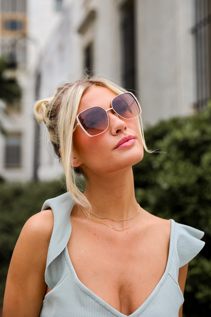 Glamorous Icon Mauve Oversized Sunglasses