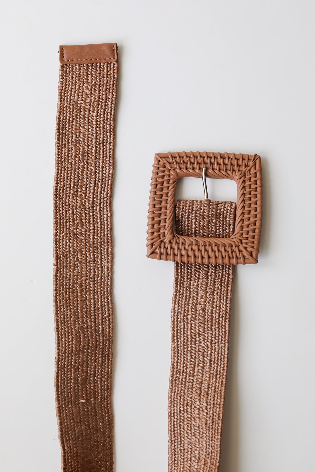 On Vacay Time Mocha Straw Belt