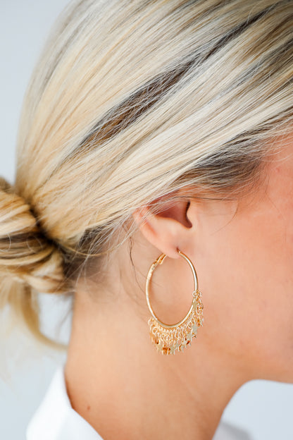 Trendy Gold Star Charm Hoop Earrings | Cute Earrings | ShopDressUp Trendy Gold Star Charm Hoop Earrings | Cute Earrings | ShopDressUp
